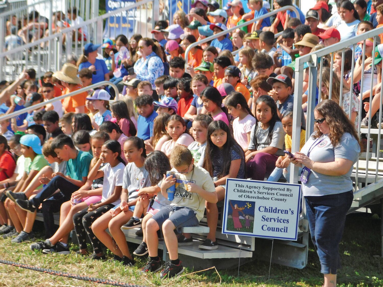 Crowd of children at a previous Battle of Okeechobee Re-enactment.